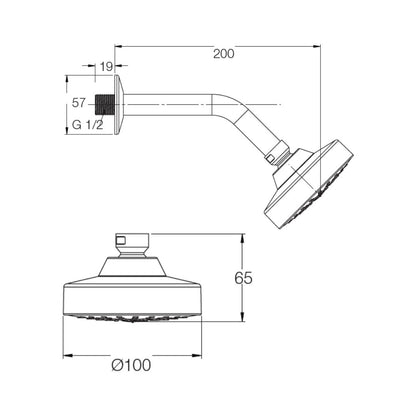 Parryware Single Flow Overhead Shower E8380A1 - Chrome