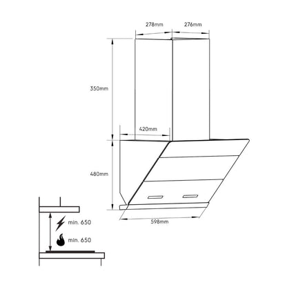 Electrolux 60 cm Wall Mounted Chimney UltimateTaste 500 Series ECS6691G