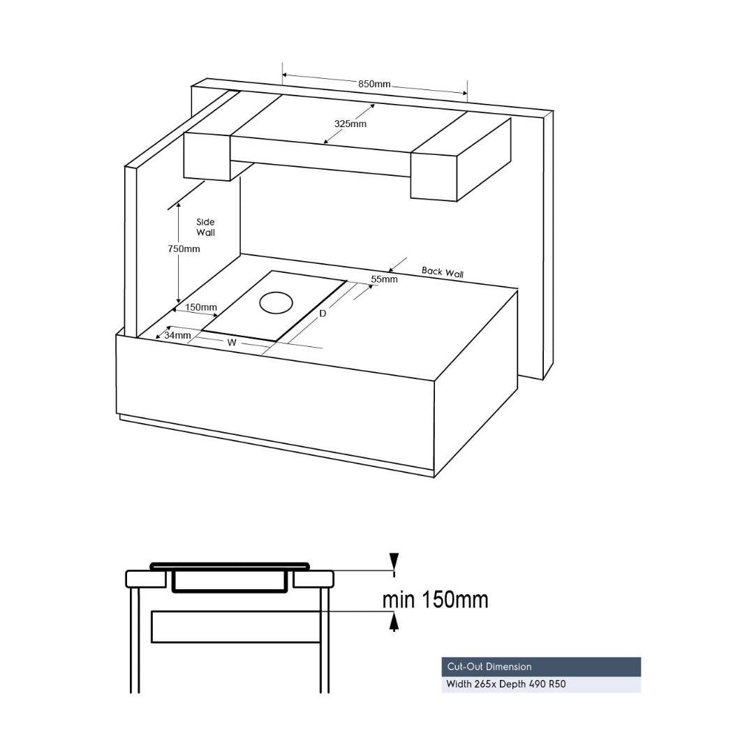 Electrolux 31 cm 1 Burner Hob UltimateTaste 300 EHG3141BC + Electrolux 2 Zones Induction Hob EHI3251BE
