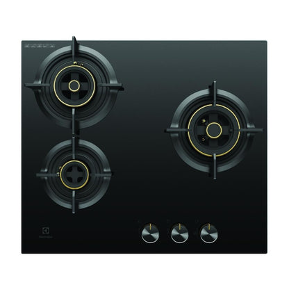 Electrolux 60 cm Wall Mounted Chimney UltimateTaste 700 Series ECT6841KB + Electrolux 60 cm 3 Burner Hob UltimateTaste 300 EHG6330BC