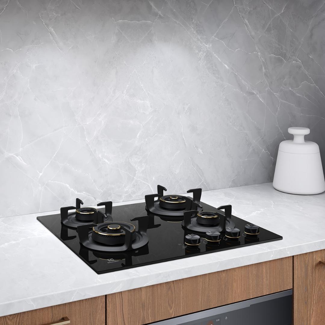 Electrolux Built In Oven UltimateTaste 300 KOH3H00BK + Electrolux Built-In Convection Microwave UltimateTaste 700 EMSB25XC + Electrolux 60 cm Wall Mounted Chimney UltimateTaste 700 Series ECT6841KB + Electrolux 60 cm 4 Burner Hob UltimateTaste 300 EHG6430BC