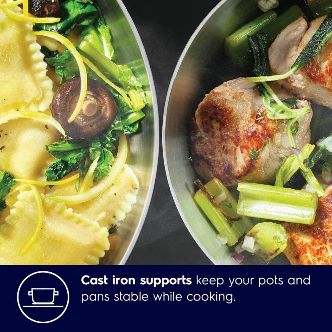 Electrolux Built In Oven with Steam Assist KOCBP21XA + Electrolux Built-In Convection Microwave EMSB25XC + Electrolux 90 cm Wall Mounted Chimney ECS9932KB + Electrolux 90 cm 4 Burner Hob UltimateTaste 300 EHG9430BCI