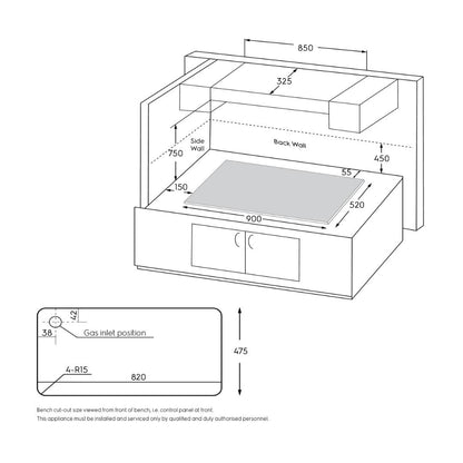 Electrolux 90 cm 4 Burner Hob UltimateTaste 300 EHG9430BCI
