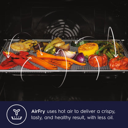 Electrolux Built In Oven with Full Steam Function UltimateTaste 900 KOAAS31X + Electrolux Built-In Convection Microwave with Air Fryer UltimateTaste 900 EMSB30XCF