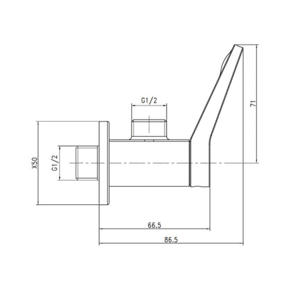 Hindware Basin Area Angle Valve Edge Gold F410006PGD - Gold