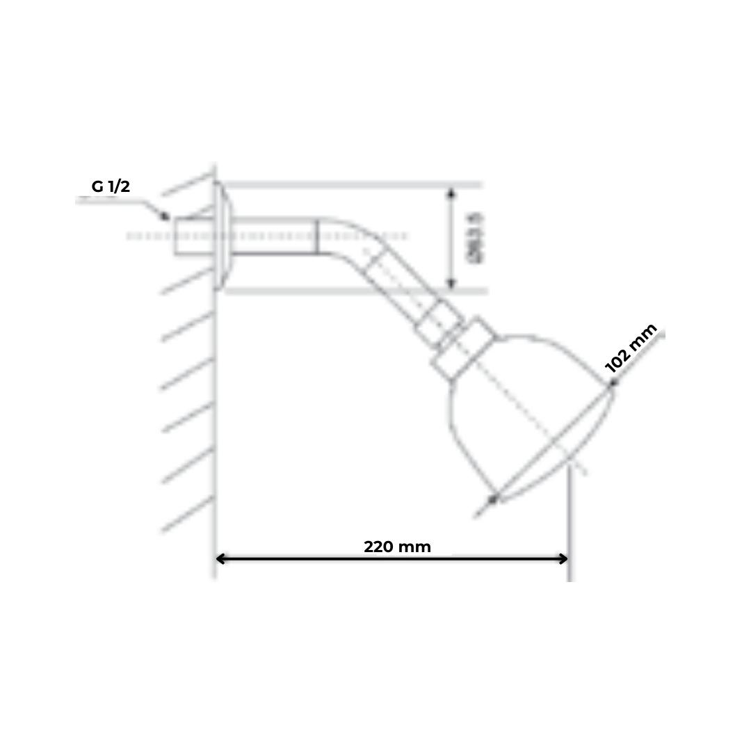 American Standard Single Flow Overhead Shower FFAS9031-000500BC0 - Chrome