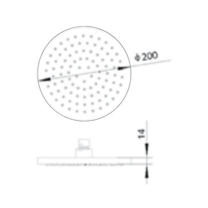 American Standard Single Flow Overhead Shower FFASS025-006500BC0 - Chrome