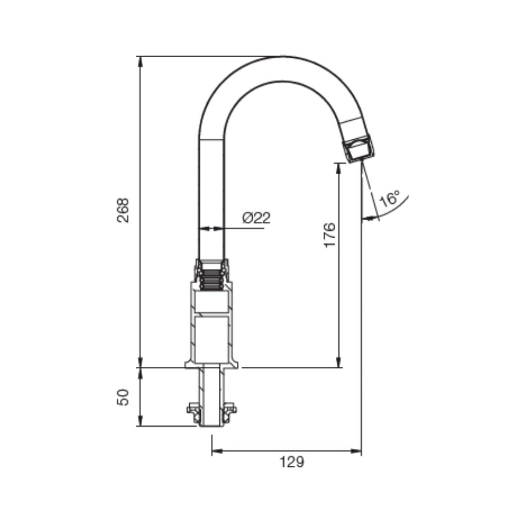Parryware Table Mounted Tall Boy Basin Tap Edge G4803A1 - Chrome