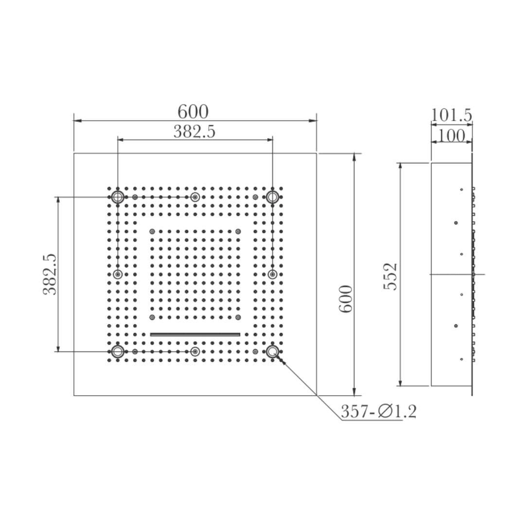 Senator Multi Flow Overhead Shower G7020601CH - Chrome