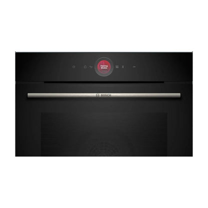 Bosch Built In Oven With Air Fryer HBG7341B1 + Bosch Built-In Microwave Series 6 BEL553MB0I + Bosch 90 cm Wall Mounted Chimney DWK98IJ60I + Bosch 90 cm 4 Burner Hob Series 6 True Brass 3D PNF9B6G20I
