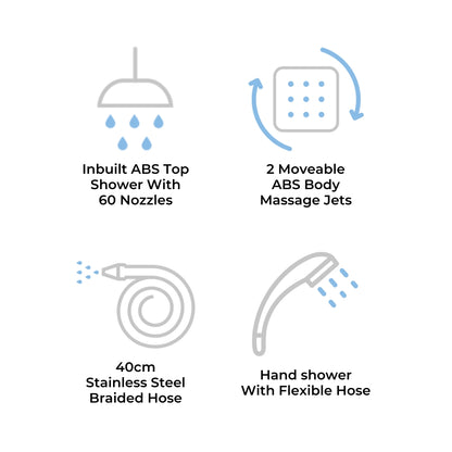 Jaquar Thermostatic 4 Way Shower Panel JPL-WHT-TMCURVENEO - White