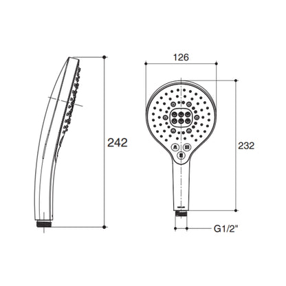 Kohler Multi Flow Hand Shower Rain Duet 24717T-BL - Black Matt