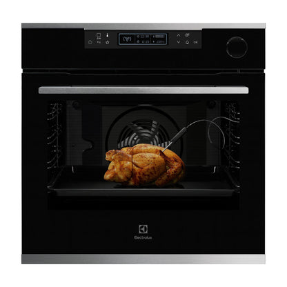 Electrolux Built In Oven with Steam Assist KOCBP21XA + Electrolux Built-In Convection Microwave with Air Fryer EMSB30XCF + Electrolux 90 cm Wall Mounted Chimney ECS9932KB + Electrolux 90 cm 4 Burner Hob UltimateTaste 300 EHG9430BCI