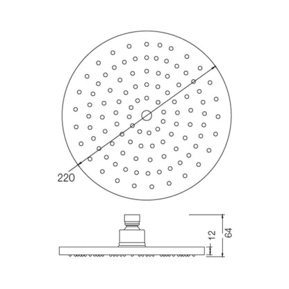 Parryware Single Flow Overhead Shower Nightlife T4989A6 - Red Copper