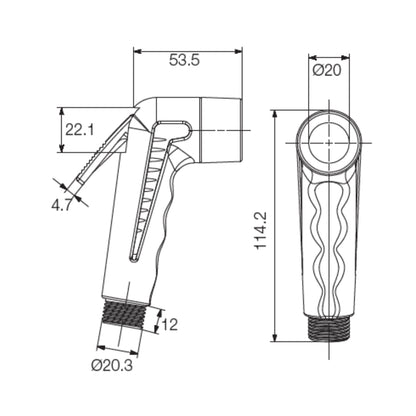 Parryware Health Faucet Splash T9805A1 - Stainless Steel