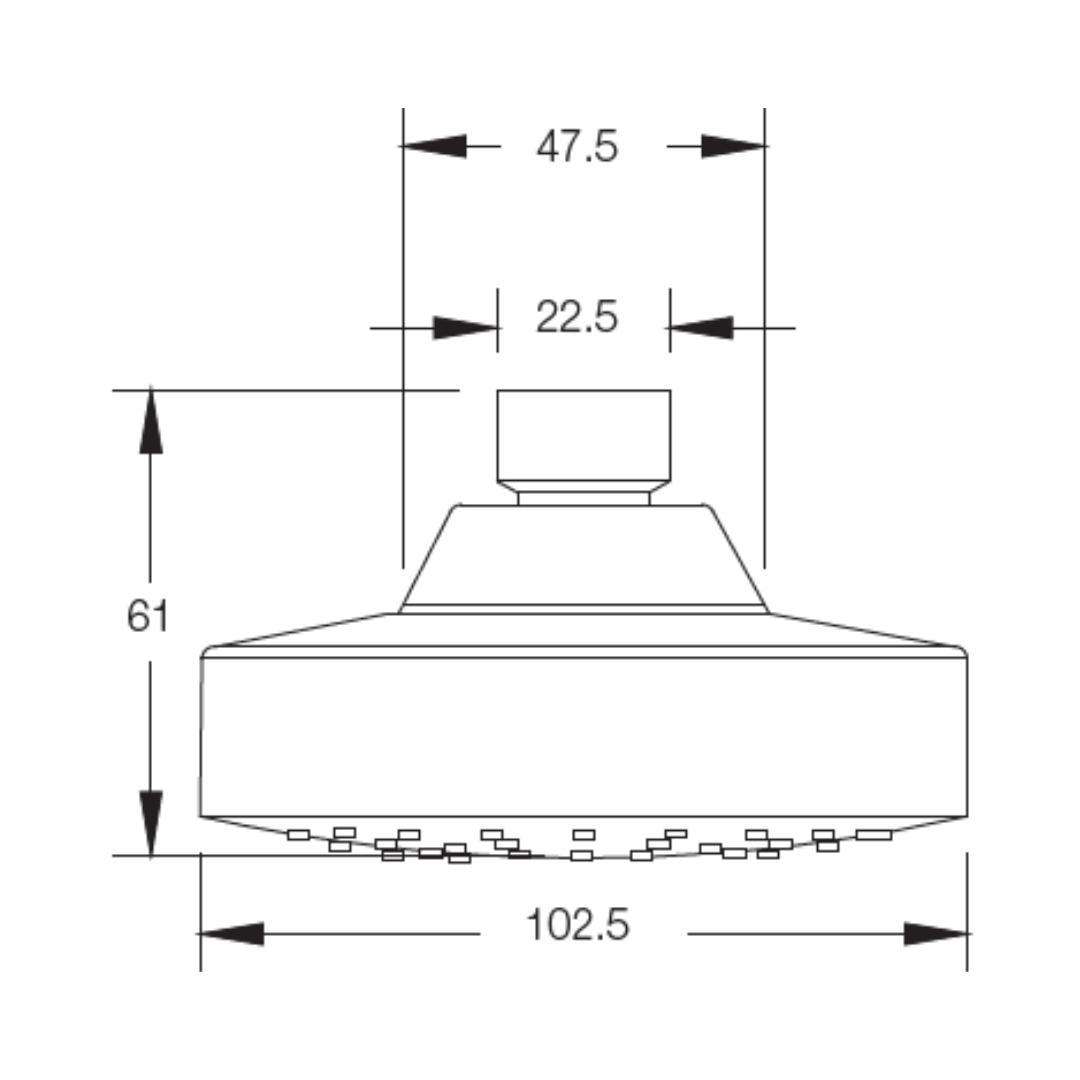 Parryware Single Flow Overhead Shower T9808A1 - Chrome