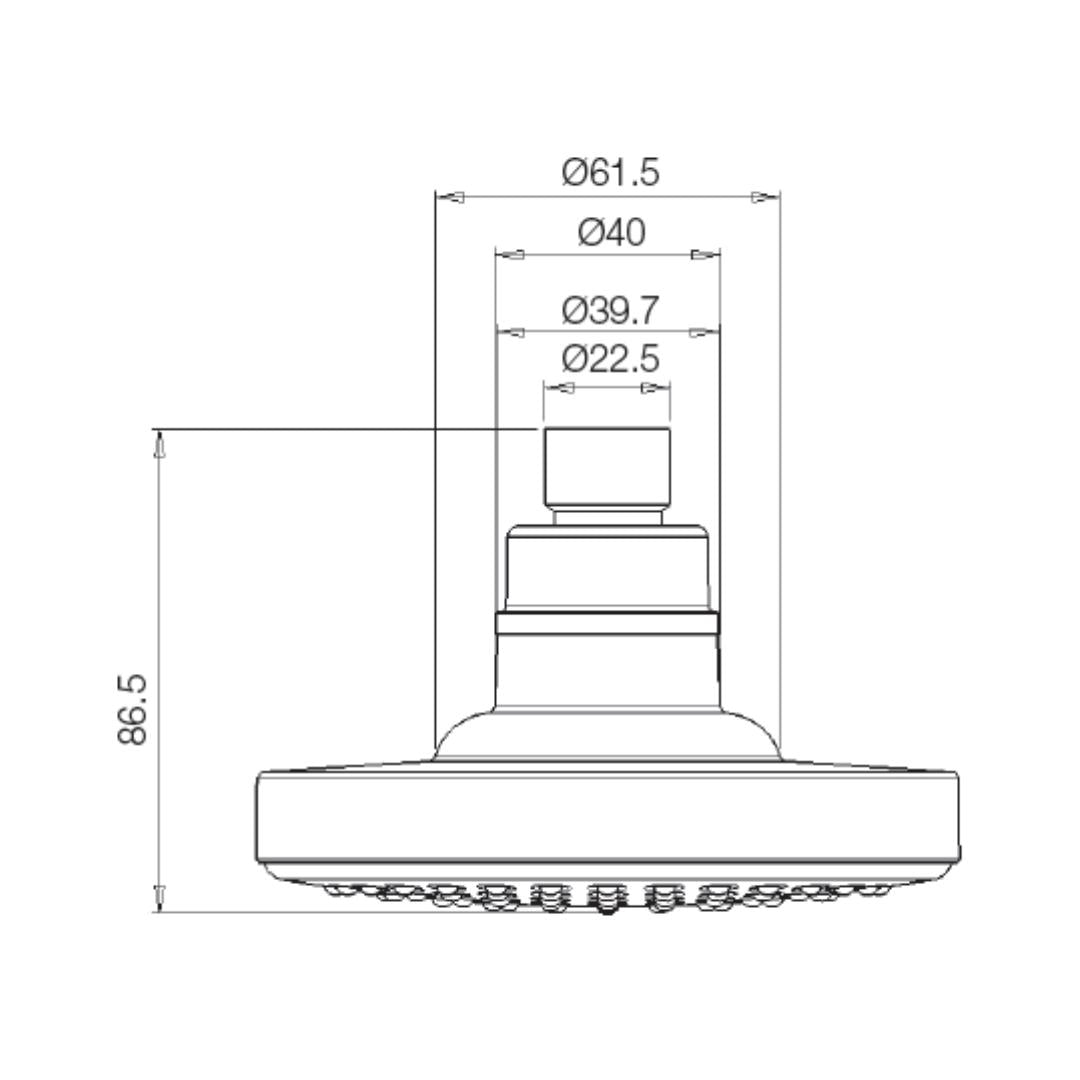 Parryware Single Flow Overhead Shower T9809A1 - Chrome