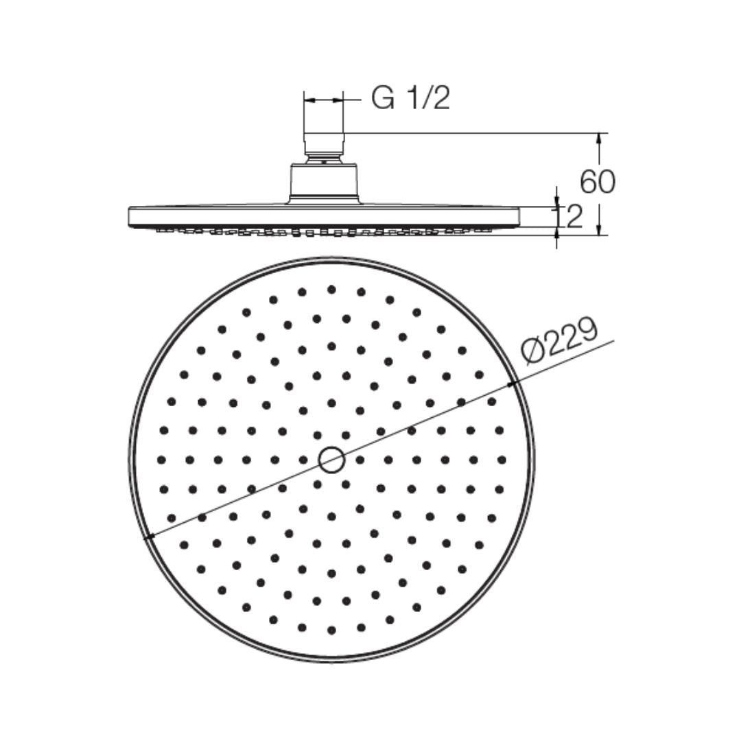 Parryware Single Flow Overhead Shower T9840A1 - Chrome