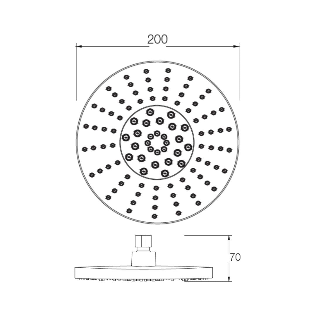 Parryware Single Flow Overhead Shower T9844A1 - Grey Chrome
