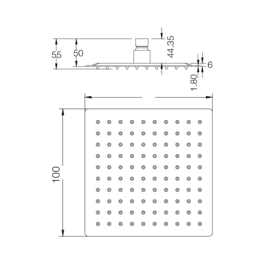 Parryware Single Flow Overhead Shower T9851A1 - Chrome