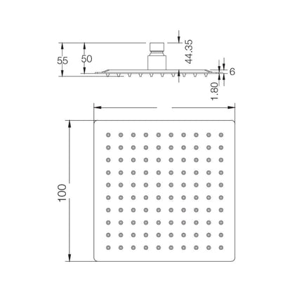 Parryware Single Flow Overhead Shower T9851A1 - Chrome
