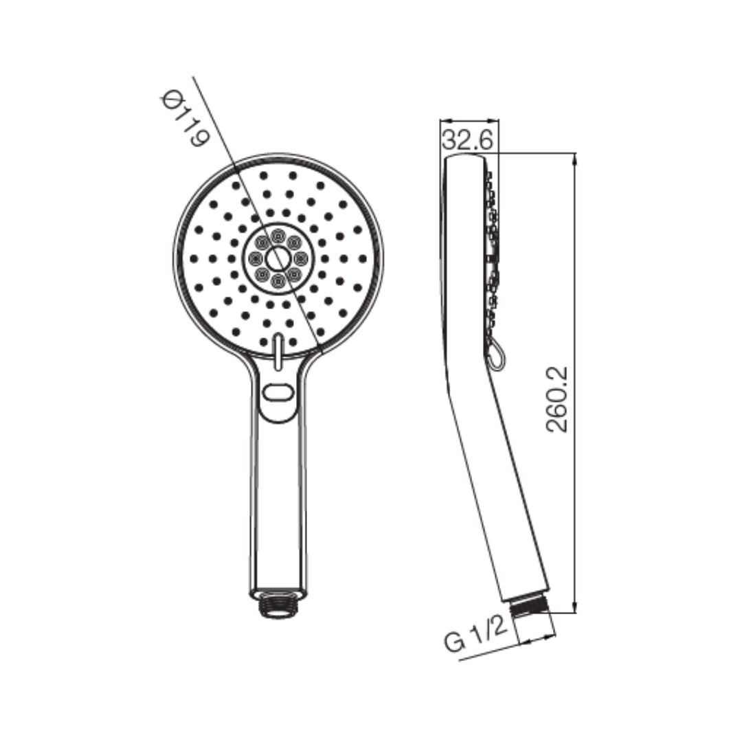 Parryware Multi Flow Hand Shower T9866A1 - Black