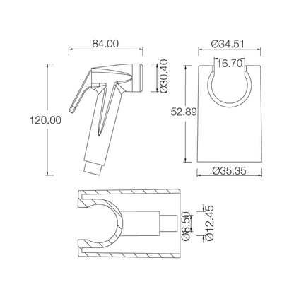Parryware Health Faucet Uno T9921A1 - Chrome
