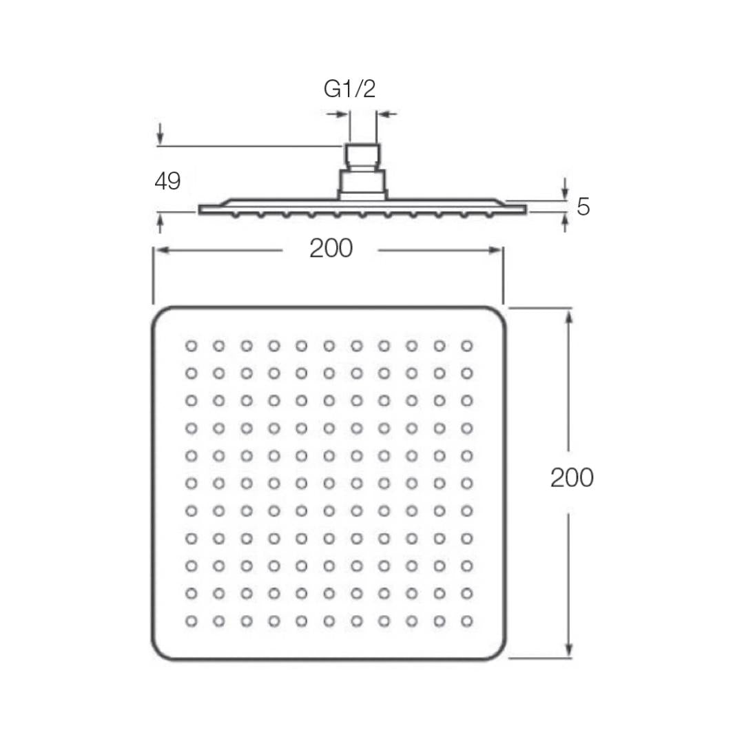Parryware Single Flow Overhead Shower T9975A1 - Stainless Steel