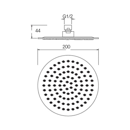 Parryware Single Flow Overhead Shower T9976A1 - Stainless Steel