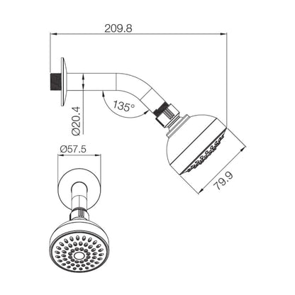Parryware Single Flow Overhead Shower T9984A1 - Stainless Steel
