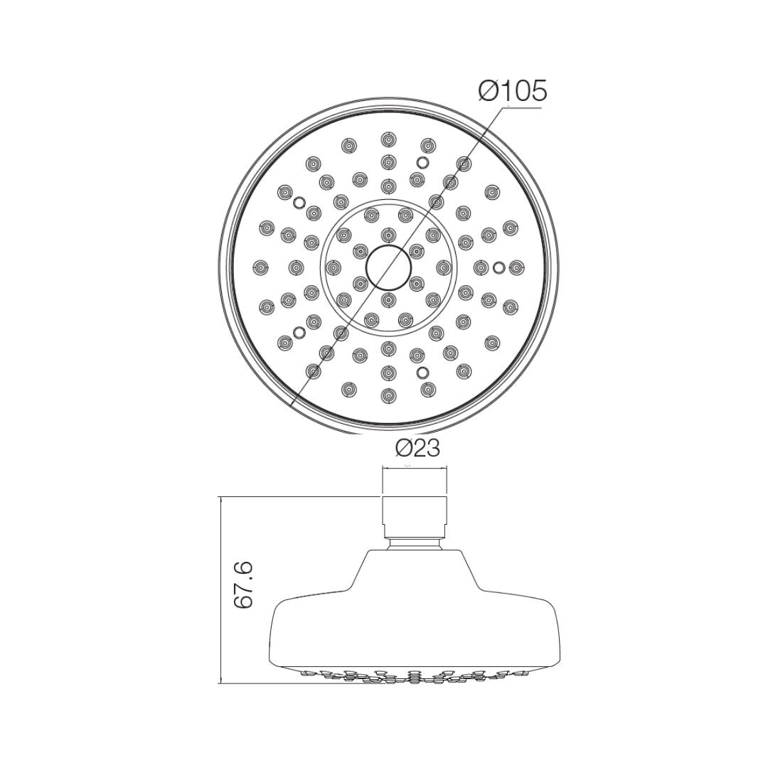 Parryware Single Flow Overhead Shower T9985A1 - Chrome