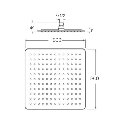 Parryware Single Flow Overhead Shower T9992A1 - Stainless Steel