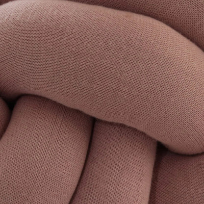 Nodo Cameo Pink Cotton Knitted Decorative Cushion Cover (12 in x 12 in)