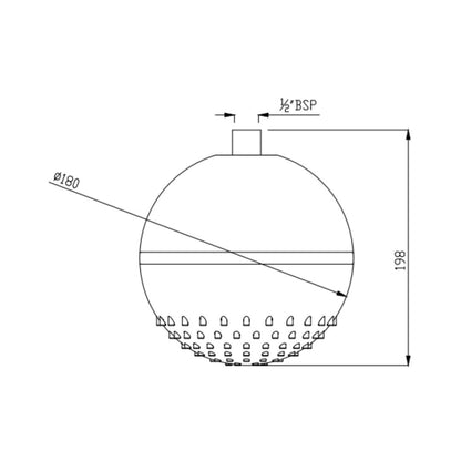 Jaquar Single Flow Overhead Shower OHS-BLM-1763 - Black Matt