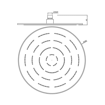 Jaquar Single Flow Overhead Shower OHS-GBP-1633PD - Gold Bright PVD