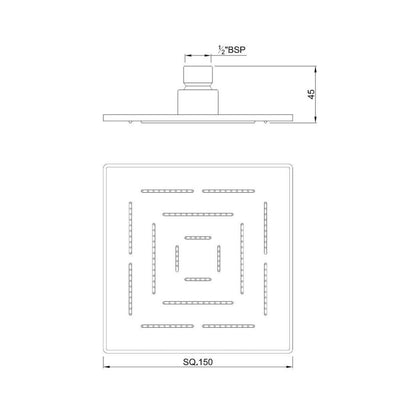 Jaquar Single Flow Overhead Shower OHS-GRF-1605 - Graphite