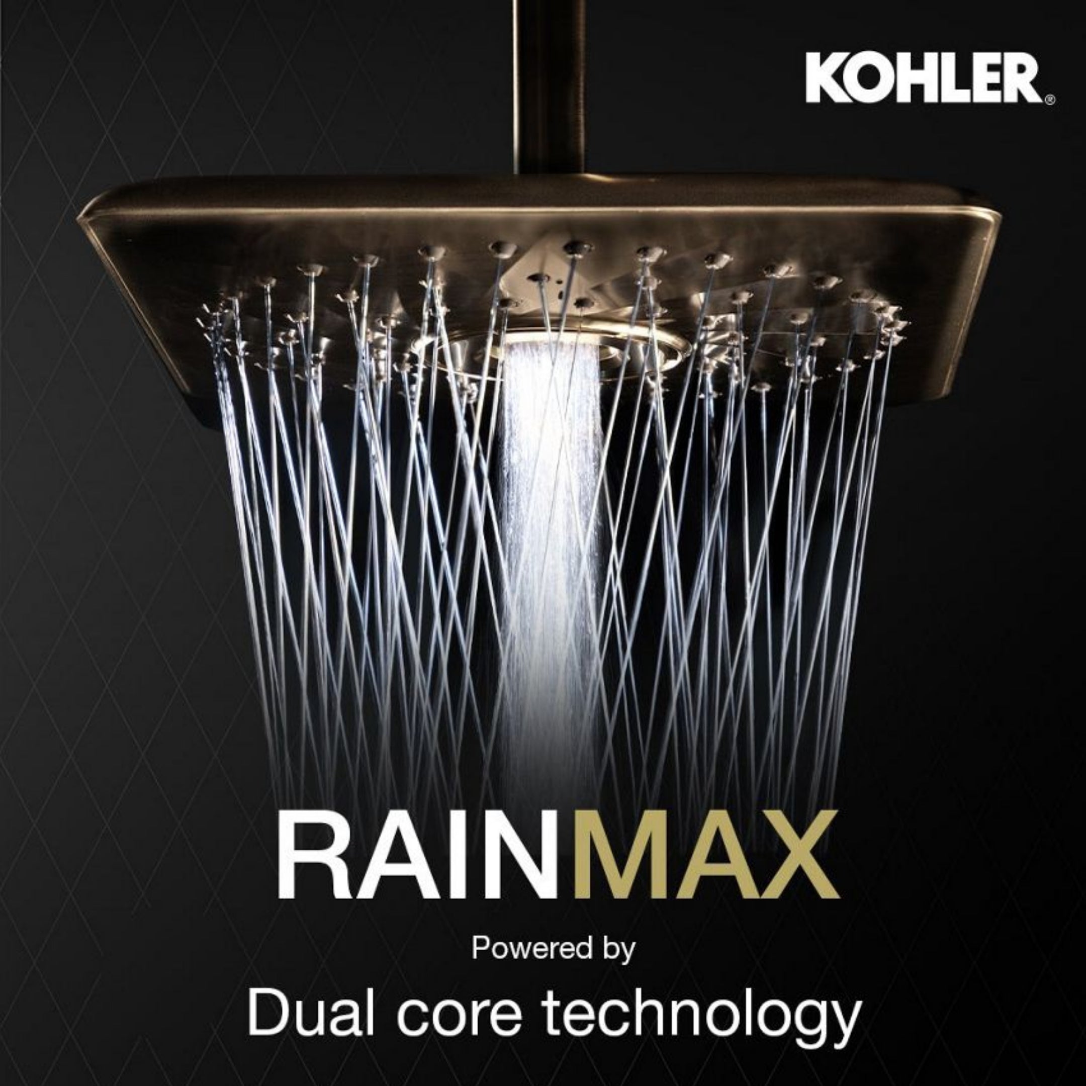 Kohler Single Flow Overhead Showers Rain Max 26855IN-BV - Brushed