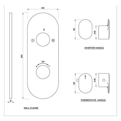 Jaquar 2 Way Thermostatic Diverter Opal Prime OPP-ABR-15681PM Normal Flow - Antique Bronze Finish