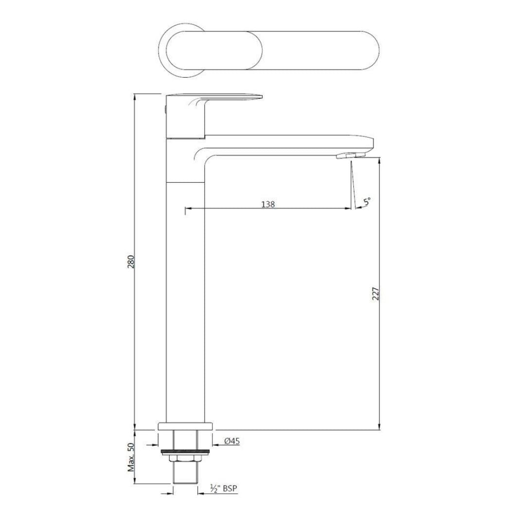 Jaquar Table Mounted Tall Boy Basin Tap Opal Prime OPP-CHR-15021PM - Chrome