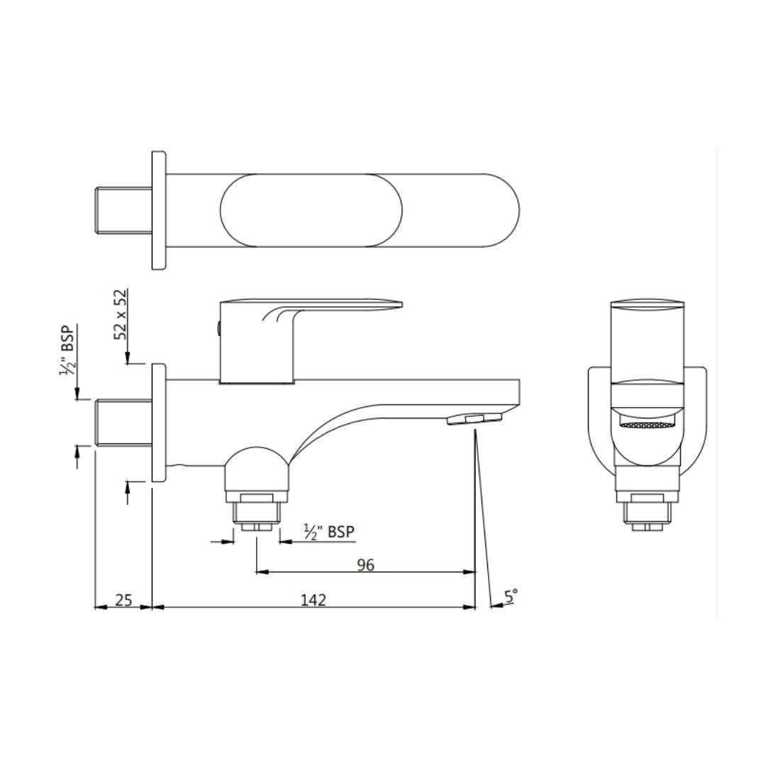 Jaquar WC Area 2 Way Bib Tap Opal Prime OPP-GLD-15041PM - Full Gold