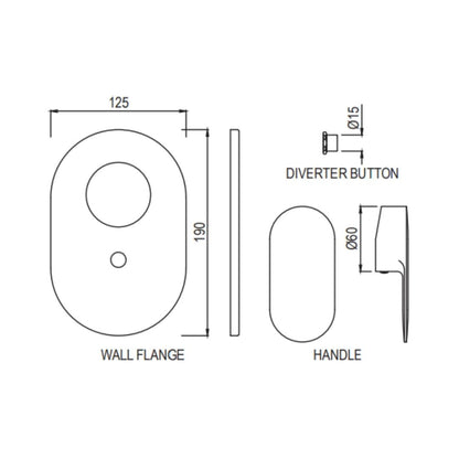 Jaquar 2 Way Diverter Opal Prime OPP-GMP-15193PM Normal Flow - Gold Bright PVD Finish