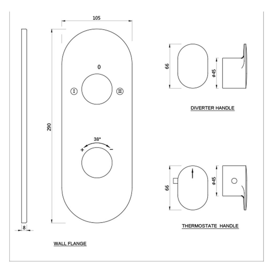 Jaquar 2 Way Thermostatic Diverter Opal Prime OPP-GMP-15681PM Normal Flow - Gold Matt PVD Finish