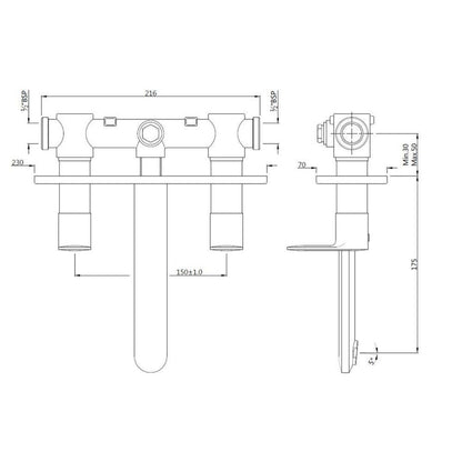 Jaquar Wall Mounted Basin Mixer Opal Prime OPP-SSF-15433PM - Stainless Steel