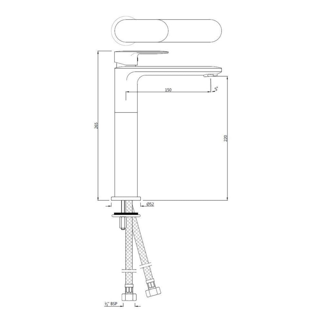 Jaquar Table Mounted Tall Boy Basin Mixer Opal Prime OPP-WHM-15005BPM - White Matt