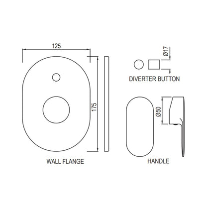 Jaquar 2 Way Diverter Opal Prime OPP-WHM-15065MKPM Normal Flow - White Matt Finish