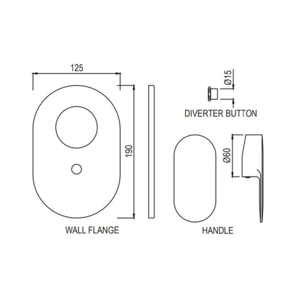 Jaquar 2 Way Diverter Opal Prime OPP-WHM-15193PM Normal Flow - White Matt Finish