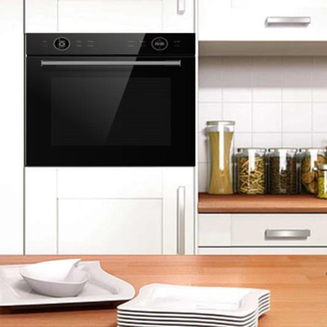 Hafele Built In Oven DIAMOND 77 BIO + Hafele Built-In Convection Microwave DIAMOND 34 MWO + Hafele 90 cm Wall Mounted Chimney TERESA NEO I-90 BLDC + Hafele 86 cm 4 Burner Hob Altius Plus Matt Series ALTIUS PLUS MATT GLASS 490 + Hafele 2 Zones Induction Hob NERO 30