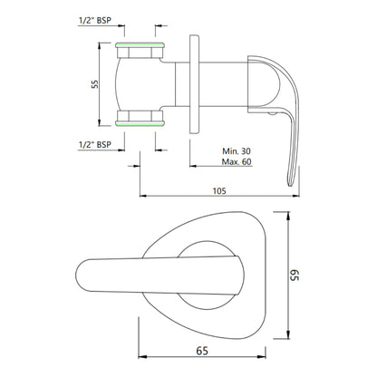 Essco Basin Area Stop Valve Orbit ORB-CHR-105069 - Chrome
