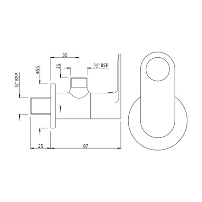 Jaquar Basin Area Angle Valve Ornamix Prime ORP-ABR-10053PM - Antique Bronze