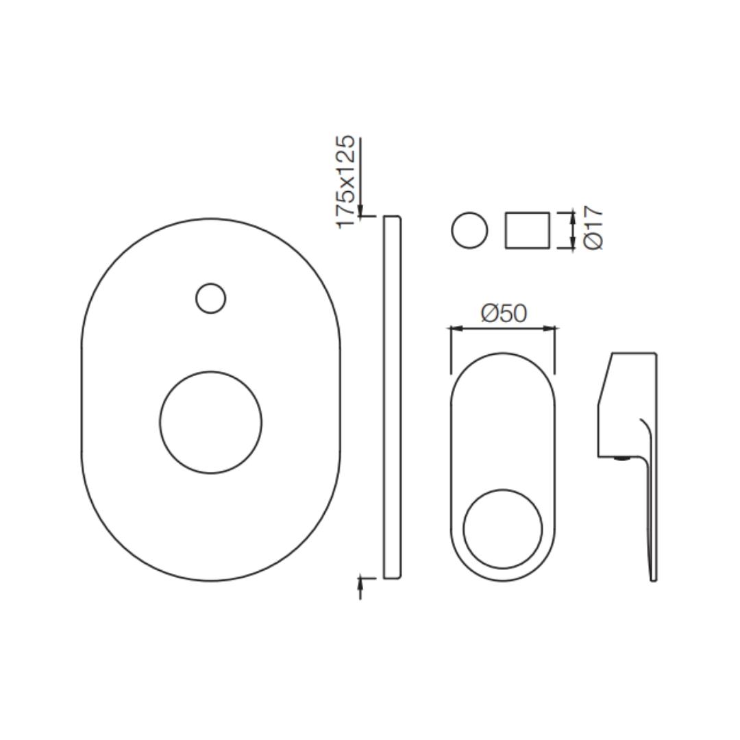 Jaquar 2 Way Diverter Ornamix Prime ORP-BLM-10065MKPM Normal Flow - Black Matt Finish